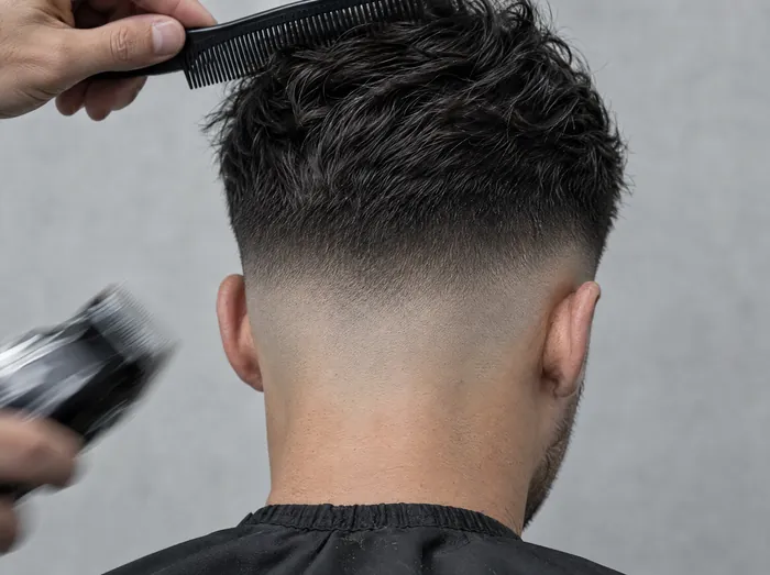 A flawless skin fade from behind